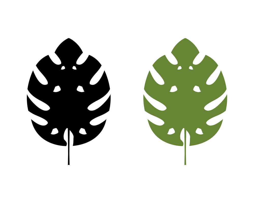 Monstera Deliciosa Leaf Icon Vector Logo Template Illustration Design Monstera Deliciosa Leaf Icon Vector Logo Template Illustration Design